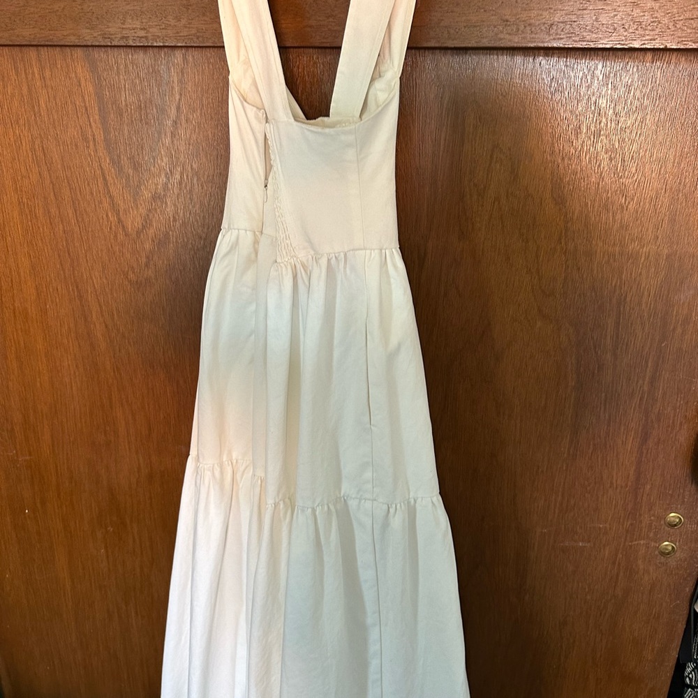 Anthropologie - Forever That Girl White Denim Sweetheart Dress. XS. NWT - Picture 8 of 12